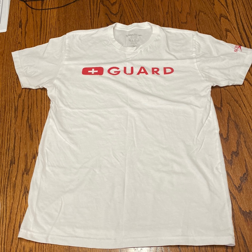 Speedo Men’s Lifeguard White Tee Shirt Size Medium